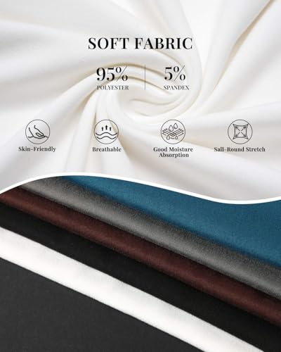 Ekouaer 4 Pack Women's Long Sleeve Basic Shirts Fitted Workout Tops Athletic Underscrubs Undershirts Black/Black/White/Gray M