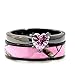Black Plated Pink Camo Titanium and Stainless Steel Heart Engagement Wedding Ring Set