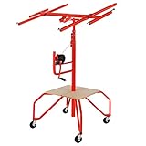 Drywall Lift Panel 11' Lift Drywall Panel Hoist Jack Lifter Jack Rolling Caster Wheel Sheetrock Drywall Lift Construction Tools (11FT 4 Wheels)