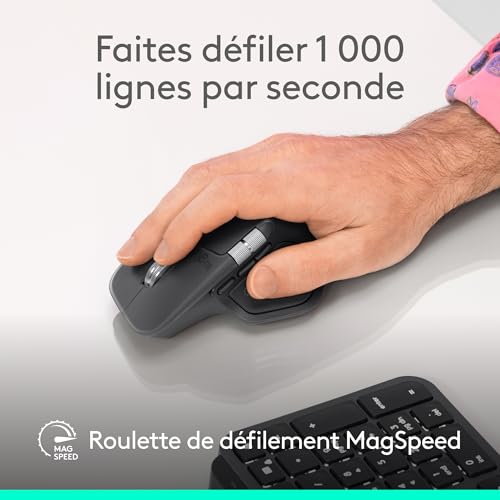 Logitech MX Master 4 for Business sans Fil avec clics discrets 8 000 PPP défilement MagSpeed récepteur Logi Bolt Bluetooth Actions Ring haptique Charge USB C - vue 5