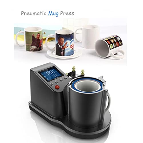 Máquina prensa térmica neumática para tazas DIY miniatura 3
