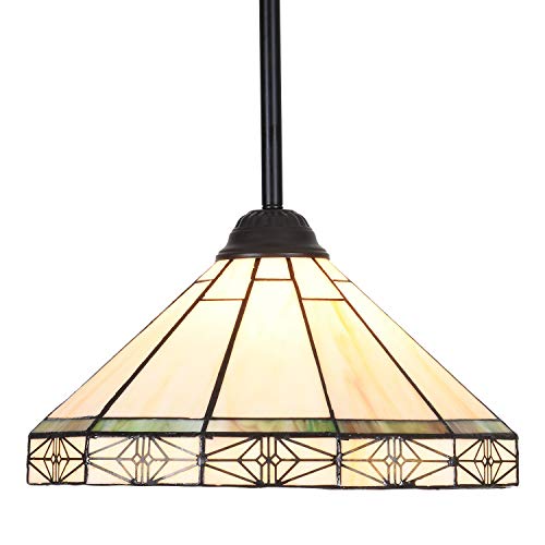 Capulina Tiffany Hanging Lamp Stained Glass Mission Style Pendant Light Fixtures Kitchen Island Lighting 12x66