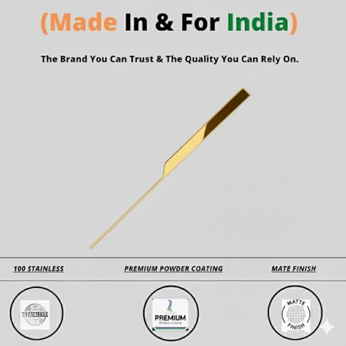 Image of HILO Premium Aluminium Handle Kitchen Cabinet Matte Finish Sleek, Durable Rust-Resistant Pull Handle for Modern Kitchens & Interiors (1 Pair Left & Right 1 Set) (Gold, 24 INCH)