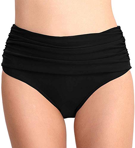 Centeraly - Bañador de poliéster vintage para surf, de una sola pieza, de cintura alta, suave, corto, transpirable y elástico en la cintura (negro), No nulo, negro, Small
