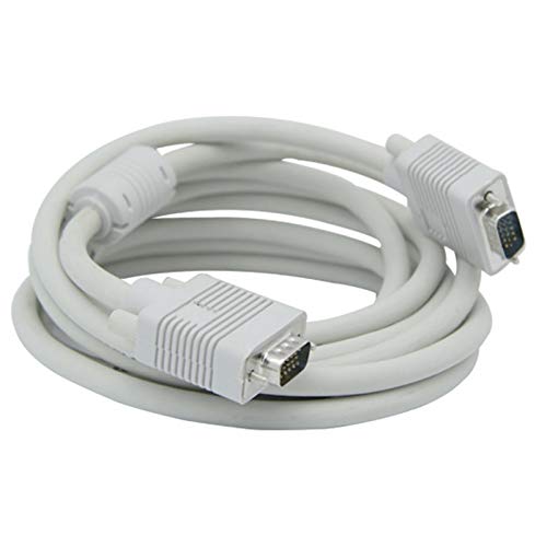 Lysee VGA Cables - VGA Cable 3+4 1.5m 3m 5m 10m 20m Braided Shielding VGA To VGA Cable For HDTV PC Laptop TV Box Projector Monitor cable vga - (Color: Grey, Length: 10m)