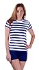 ANZEE DISCOVER THE NEW YOU Men Women's Striped T-Shirt Unisex Crew Neck Short Sleeve Stripes T-Shirt Cotton Top Round Neck Kids Casual Crewneck Summer Wears White/Blue X-Large #2
