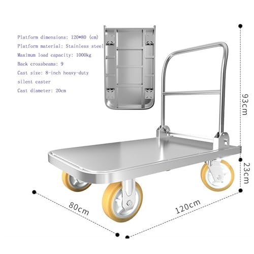Carretilla plana plegable con ruedas de 8 pulgadas miniatura 2