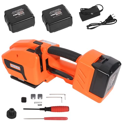 Image of Electric Strapping Machine with LCD Screen, 2 x 4000mAh Battery Powered Automatic Strapping Banding Tool for 1 /2 inch to 5 /8 inch PP PET Straps, Portable Baler for Box & Pallet Packaging