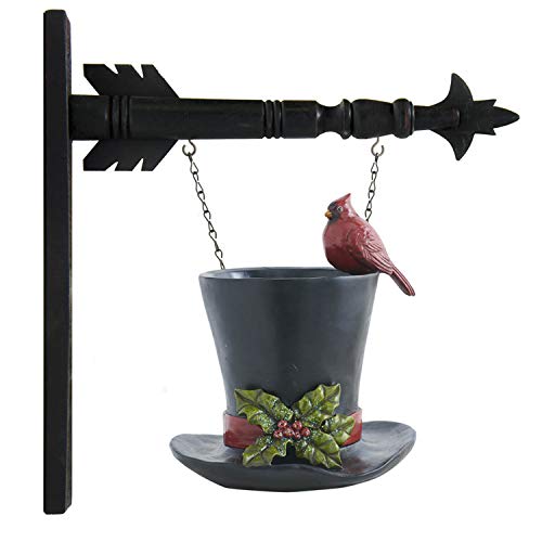 9 Inch Black Resin Top Hat Vase w/Cardinal Arrow Replacement