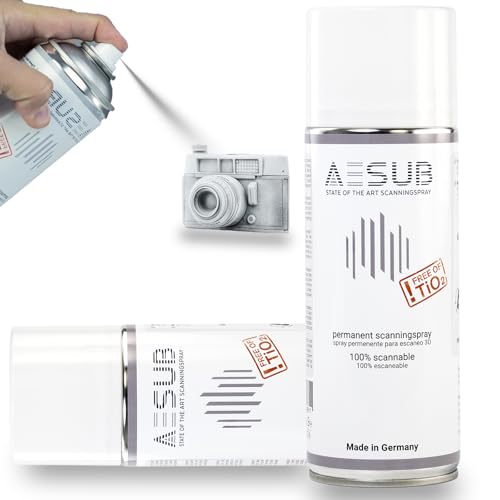 3D Scanning Spray for 3D Scanners - Ideal for Transparent & Reflective Highly Textured Surfaces Objects Needs Cleaning Enhances Scan Accuracy Efficiency 400ml(13.53 US fl oz) White