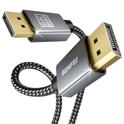 BENFEI 8K DisplayPort to DisplayPort 6 Feet Cable [VESA Certified] Support 8K@60Hz, 4K@144Hz, Aluminum Shell Nylon Braided