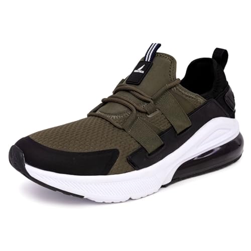 Nautica Tenis casuales de moda para hombre, mocasines ligeros en ancho medio y ancho ancho, Negro Olive-case, 13