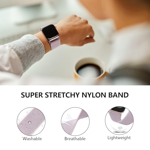 Image of 4 Pack Stretchy Solo Loop Compatible with Apple Watch Bands 38mm 40mm 41mm 42mm 44mm 45mm 46mm 49mm Women Men, Sport Nylon Elastic Straps Wristbands for iWatch Series 11 10 9 8 7 6 5 4 11 Ultra /SE 3 2