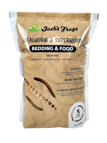 Joshs Frogs Mealworm & Superworm Wheat Bran Bedding and Food Source (5 Quarts)