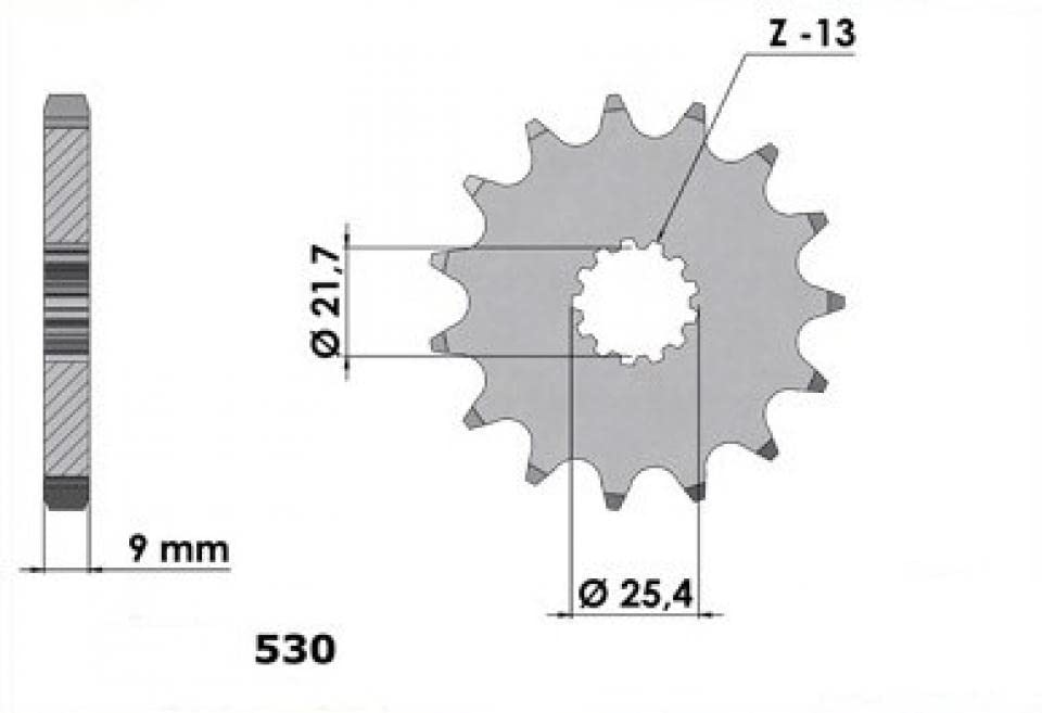 Piñón de salida de caja Francia Equipamiento para Moto Suzuki 600 Bandit 1995 a 2004 14 dientes pasos 530