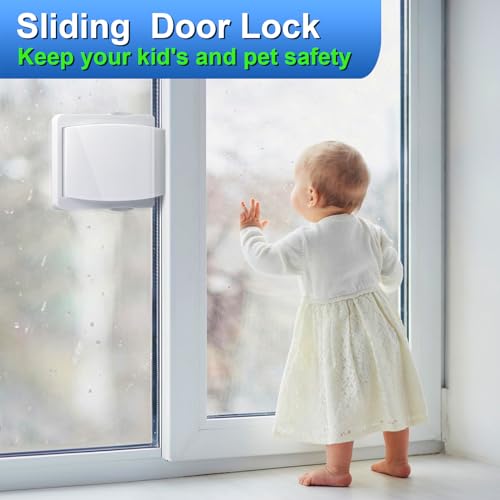 Zrfcxe Sliding Door Lock, 2 Pack Child Safety Sliding Glass Door Lock For Sliding Glass Doors, Sliding Windows, Sliding Closet, Etc. Easy To Installation Provides More Security For Your Baby And Pets thumb #7