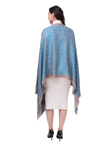 Image of EH Pashmina Stole, Reversible Jamawar weave in beautiful paisley & floral, very soft MODAL fabric, all season Stole, Scarf, Wrap.