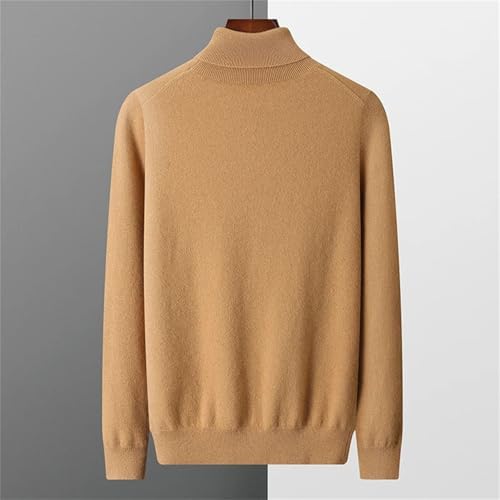 Men's Solid Cashmere Turtleneck Pullover Sweater Warm Cashmere Knitwear Bottom Casual Jumper3