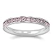 Stainless Steel Eternity Pink Cz Wedding Band Ring 3mm (Size 3,4,5,6,7,8,9,10) ; Comes with Free Gift Box (7)