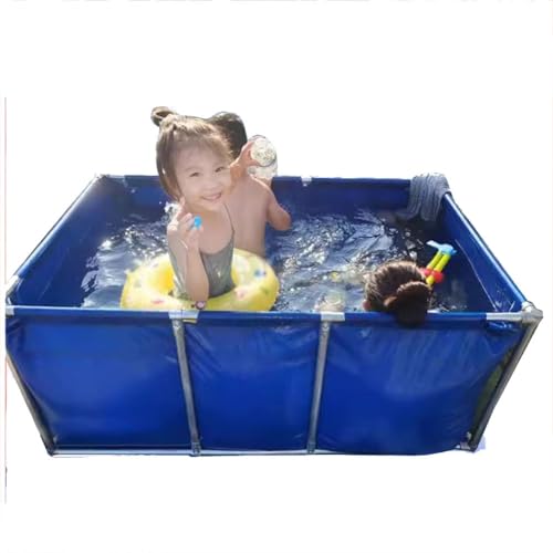 zklaseot Piscine Fuori Terra, Piscina per Bambini, Laghetto per Pesci in Tela Porta Supporto Piscina Acquario Terrazza Balcone Piscina Ornamentale Plastica(140x70x61cm)