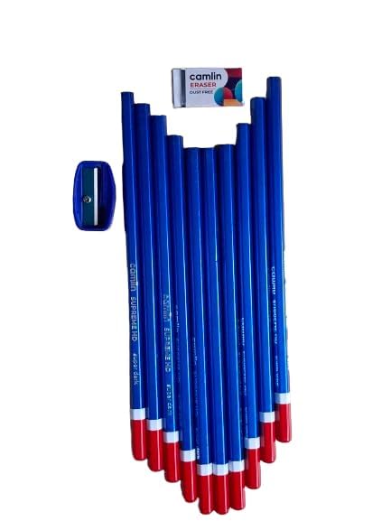 Image of Camlin Camel Kokuyo Supreme HD Pencil - Pack of 10 Pencils | Dark Lead for Smooth Writing & Shading