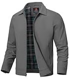 YSENTO Veste bomber légère pour homme - Veste d'été mi-saison - Veste d'aviateur coupe-vent, gris foncé, L