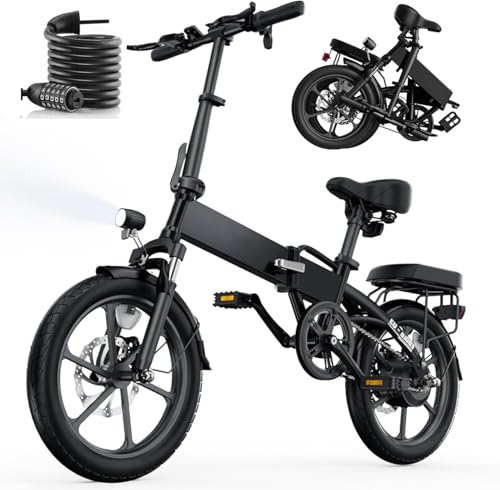 Finbike E Bike Klapprad,16 Zoll Elektrofahrrad 36V 7.8Ah Akku,250W Kompakt EBike mit 3H Schnellladung,3 Fahrmodi,3 Geschwindigkeitsmodi,Reichweite MAX 45km,Electric Bike für Herren/Damen