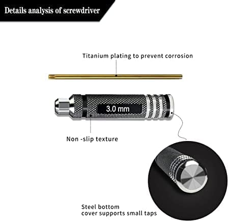 4 PCS Hex Screwdriver Set 1.5mm 2.0mm 2.5mm 3.0mm Hexagon Screw Driver RC Tool Kit, Precision Electronics Repair Tools, for RC Car Boat Quadcopter Helicopter Multirotors Models and Electronic Product