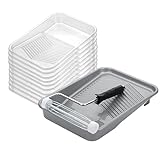 Bates- Paint Tray Set, 9 Inch, 12 pcs, 1x 9 Inch Paint Roller Tray, 10x Disposable Tray Liners & 1x Roller Frame