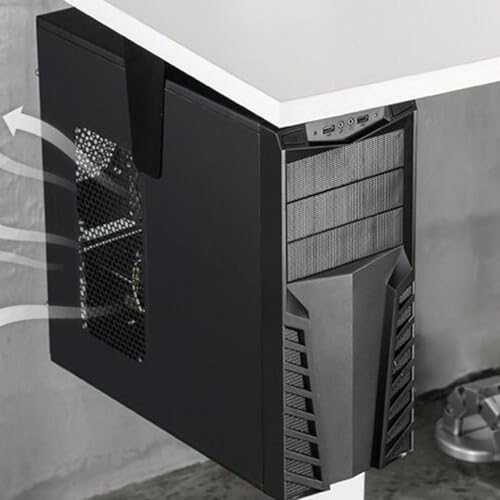 Soporte ajustable para PC de escritorio y pared, soporte estable de acero para torre bajo escritorio que se adapta a la mayoría de cajas de PC miniatura 6