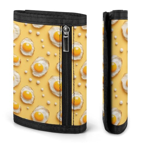 Pepper Fried Egg Print Wallet for Men, 8 Credit Card Holder Slim Minimalist Front Pocket Small Mens Bifold Wallets2