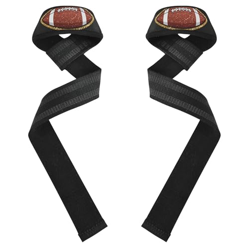 Game Day Sequined Orange Rugby Ball Lift Straps 26