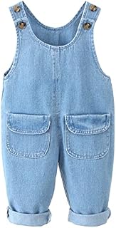 Maeau Baby Boy Girls Denim Outfits Jean Overalls Vintage Toddler Denim Dungarees Jumpsuit