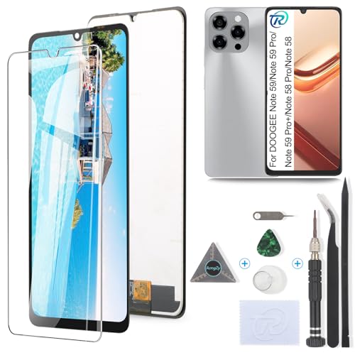 Écran pour DOOGEE Note 59 tactile cassé solution de remplacement LCD avec pack outils noir