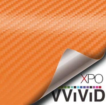 Image of VViViD Dry Carbon Fibre Detailing Vinyl Wrap Tape 2 inch x 20ft DIY Roll (Orange)