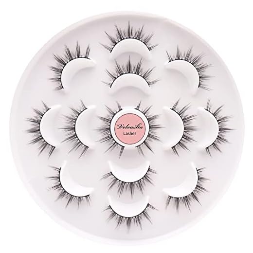 Veleasha Manga Lashes 7 Pairs Natural Look Anime Fluffy False Eyelashes That Look Like Individual Clusters Soft Wispy Lashes Pack | Doll