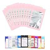 100 Pack Resealable Plastic Bags for Food Storage, Zipper Bags with Clear Front Window, Packaging Pouch for Small Business (Pink, 2.4x3.9 inch)