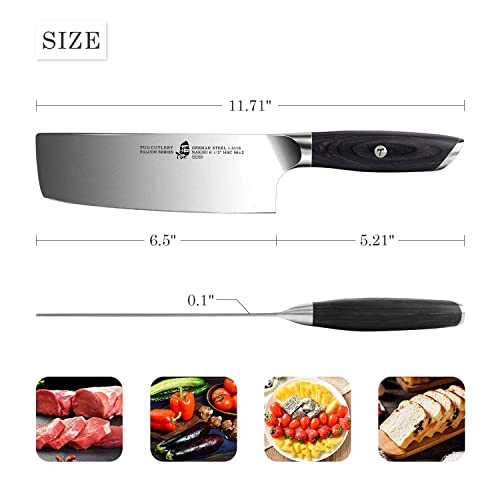 Tuo 6.5 Inch Nakiri Knife & 6.5 Inch Meat Cleaver & 8.5 Inch Kiritsuke Knife, Vegetable Cleaver Chinese Chef Knife, German Hc Steel With Pakkawood Handle, Falcon Series Gift Box Included #TOP2