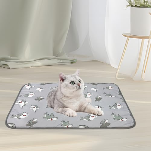 NACOCO Summer Pet Cooling Mat - Cat Dog Cushion Pad Sleeping Cool Sharks Comfortable Soft for Pets Kids and Adults (Grey Shark, M) by NACOCO - Used condition - Image 7
