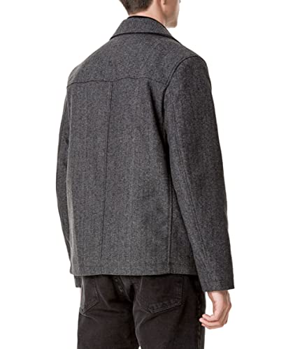 Image of DOCKERS Men's Wool Blend Zip Up Jacket With Quilted Bib