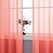 Mrs.Naturall Coral Curtains 84 Inch Length for Living Room 2 Panels Set Peach Colored Sheer Window Drapes for Living Room Salmon Color