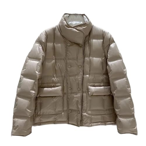 Cozy Khaki Women's Winter Down Short Coat – Perfect Puffer for Chilly Days!