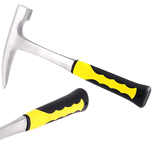 Kohand 32 Oz 12 Inch Rock Pick Hammer, Geological Rock Hammer Portable Masonry Tools With Pointed Tip + Tpr Rubber Shock Reduction Grip #TOP3