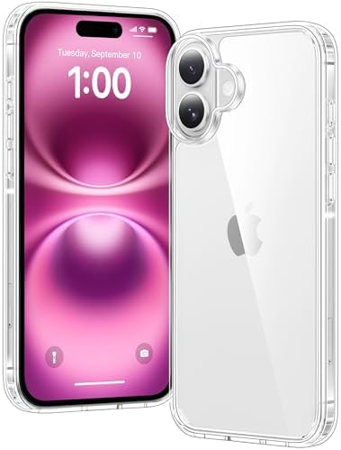 Voyahülle Hülle für iPhone 16 Plus Hülle, Anti-Vergilbung Transparent Handyhülle Stoßfest Schutzhülle, Premium Kratzfeste Case für iPhone 16 Plus -Durchsichtig
