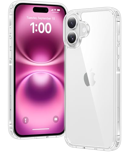 Voyahülle Clear Case for iPhone 16 Plus Ultra Thin Shockproof TPU Cover Anti-Yellowing Crystal Clear Phone Case for Apple iPhone 16 Plus - Clear