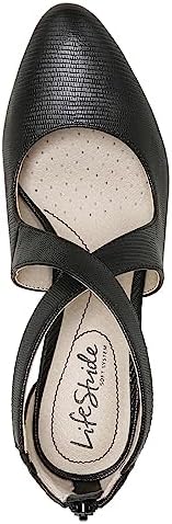 LifeStride Womens Giovanna 3 Pump, Black Lizard, 9 Wide US | Image 6