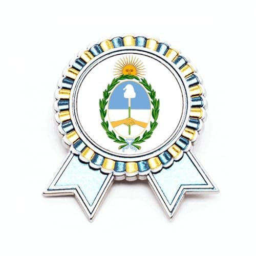 Broche emblème argentin en métal argenté de Buenos Aires taille M élégante