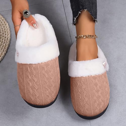 Slippers For Women Fuzzy Winter Cozy Slipper Indoor and Outdoor House Shoes with Memory Foam Anti-Skid Sole for Mom Plush Faux Fur Fluffy Flats Warm Slides2