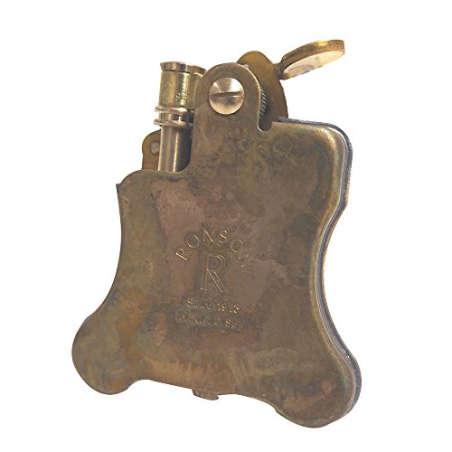 Ronson Banjo Steampunk Design Oil Lighter Japanese Made in Japan Wild Brass