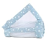 babybay Nestchen Mesh-Piqué passend für Modell Maxi, Boxspring und Comfort, azurblau Sterne weiß